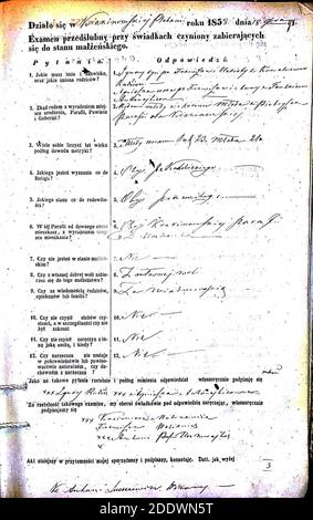 Krekenavos RKB 1855-1860 PS apklausos knyga 196. Foto Stock