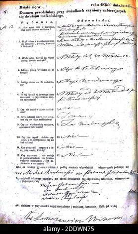 Krekenavos RKB 1855-1860 PS apklausos knyga 279. Foto Stock