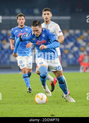 Napoli, Campania, Italia. 26 Nov 2020. Durante la partita di calcio della Champions League SSC Napoli vs FC Rijeka il 26 novembre 2020 allo stadio San Paolo di Napoli.in foto: Zielinski. Credit: Fabio Sasso/ZUMA Wire/Alamy Live News Foto Stock