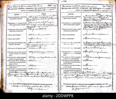 Krekenavos RKB 1874-1882 PS apklausos knyga 037. Foto Stock