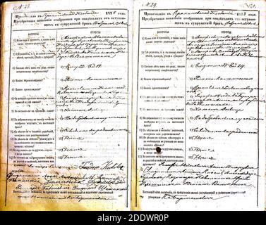 Krekenavos RKB 1874-1882 PS apklausos knyga 120. Foto Stock