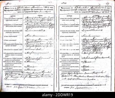 Krekenavos RKB 1874-1882 PS apklausos knyga 127. Foto Stock