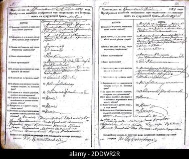 Krekenavos RKB 1874-1882 PS apklausos knyga 152. Foto Stock