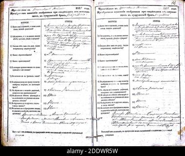 Krekenavos RKB 1874-1882 PS apklausos knyga 168. Foto Stock