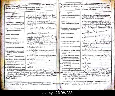 Krekenavos RKB 1874-1882 PS apklausos knyga 223. Foto Stock