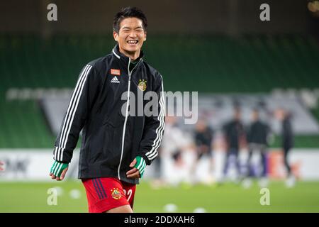 Dublino, Irlanda. 26 Nov 2020. Kohya Kitagawa di Rapid durante la partita Europa League Group B tra Dundalk FC e SK Rapid Wien allo stadio Aviva di Dublino, Irlanda, il 26 novembre 2020 (Foto di Andrew SURMA/ Credit: Sipa USA/Alamy Live News Foto Stock