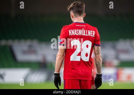 Dublino, Irlanda. 26 Nov 2020. Christoph Knasmullner di Rapid durante la partita Europa League Group B tra Dundalk FC e SK Rapid Wien allo stadio Aviva di Dublino, Irlanda, il 26 novembre 2020 (Foto di Andrew SURMA/ Credit: Sipa USA/Alamy Live News Foto Stock