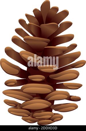 pino di colore marrone su sfondo bianco Illustrazione Vettoriale