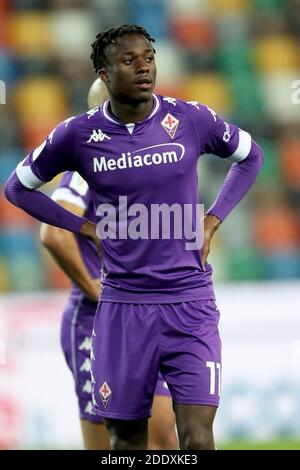 25 novembre 2020, Udine, Italia: Christian Kouame di FiorentinaÃ¢â‚¬â„¢durante la partita di calcio italiana Coppa Italia Udinese Calcio vs AC Fiorentina allo stadio Friuli - Dacia Arena di Udine, 25 novembre 2020. Foto Gabriele Menis / LM (immagine di credito: © Gabriele Menis/LPS via FILO ZUMA) Foto Stock