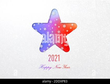 2021 felice anno nuovo arcobaleno carta in cornice stella Foto Stock