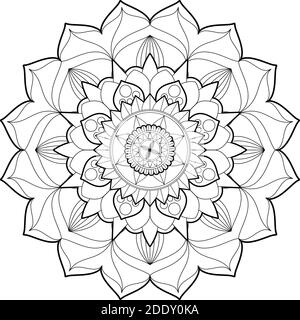 Pagina da colorare Zentangle per adulti anti stress con mandala decorativa  botanica Foto stock - Alamy