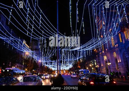 Madrid, spagnolo. 26 Nov 2020. Accensione della tradizionale illuminazione Weihafterts nel centro della città. Madrid 11/26/2020 | Use worldwide Credit: dpa/Alamy Live News
