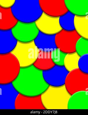 Colori brillanti 3D - cerchi di colore primari Foto Stock