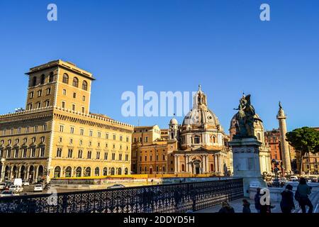 Vista di fronte a Piazza Venezia. Foto Stock