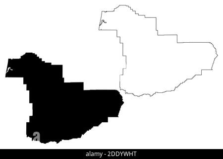 Douglas County, Oregon state (Stati Uniti, Stati Uniti d'America, Stati Uniti, Stati Uniti, Stati Uniti) mappa vettoriale, schizzo scrimolo mappa Douglas Illustrazione Vettoriale