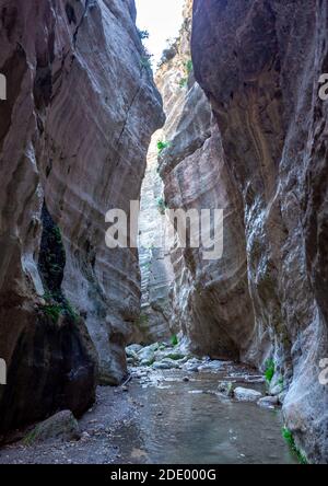 Pietre sulle pendici della gola di montagna Avakas sull'isola di Cipro. Foto Stock