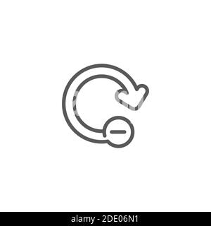 Icona dell'orologio. Tempo Riduci colore, linea, segno vettoriale contorno, pittogramma stile lineare isolato su bianco. Simbolo, illustrazione del logo. Pixel perfetto Illustrazione Vettoriale