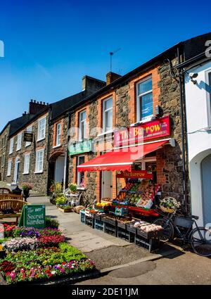 Negozio di verdure e fiori nel villaggio di Moira in Co. Down, Irlanda del Nord Foto Stock