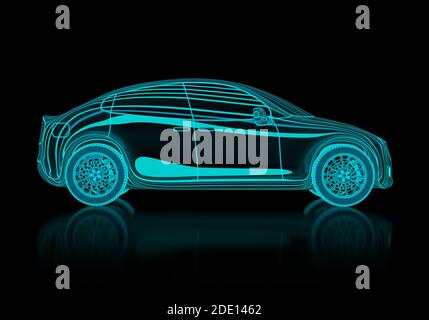 Modello digitale di un'automobile, illustrazione Foto Stock