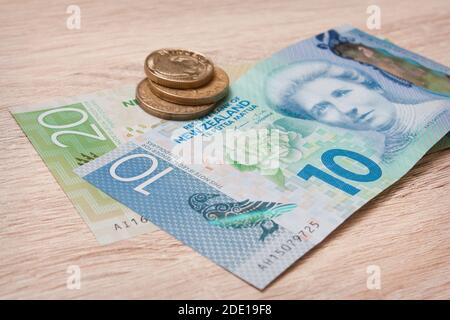 Nuova Zelanda valuta in contanti Foto Stock