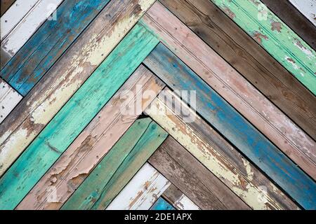 Primo piano di pannelli di legno che formano un modello. Foto Stock