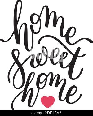 home scritta a mano Sweet Home. Modello per scheda, poster, stampa. Illustrazione Vettoriale