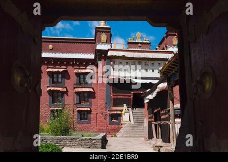 Monastero Sakya, Prefettura di Shigatse, nel Tibet, Cina Foto Stock