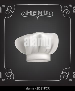 Menu ristorante con cappello, vettore Illustrazione Vettoriale
