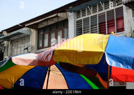 Penang George Town Malaysia - mercato mattutino a Jalan Kuala Kangsar Old Georgetown Foto Stock