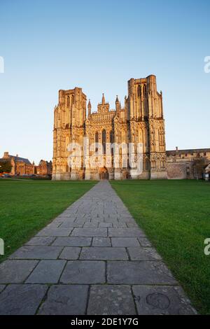 Cattedrale di Wells. Somerset. REGNO UNITO. Foto Stock