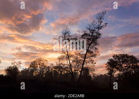 Bellissima alba su Puncak Megasari Foto Stock