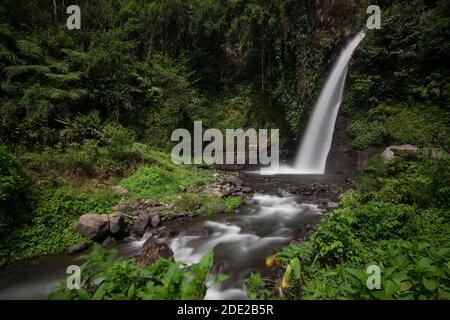 Cascata di Tirto Kemanten nel villaggio di Wonorejo, distretto di Banyuwangi. Foto Stock