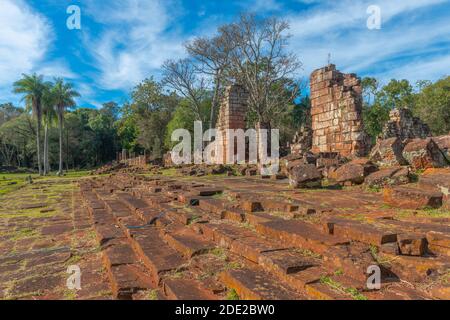 Rovine della Missione Gesuita Santa Ana, Patrimonio Mondiale dell'UNESCO, Provincia Misiones, Argentina, America Latina Foto Stock