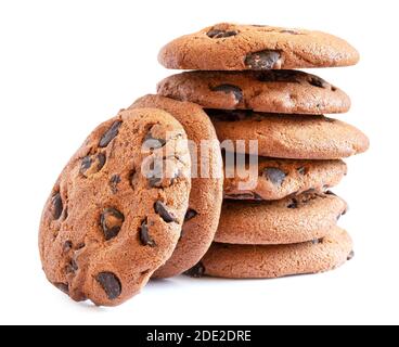 Pila di fiocchi d'avena biscotti al cioccolato Foto Stock
