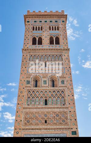 Dettaglio Torre San Martin in stile Mudejar del XIV secolo a Teruel, Spagna Foto Stock