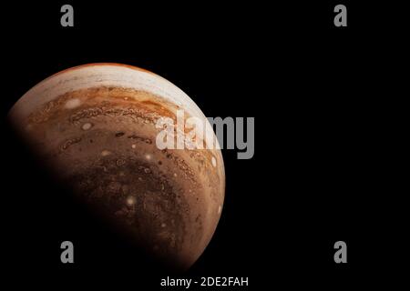 Pianeta Giove su sfondo scuro. Elementi di questa immagine forniti dalla NASA. Foto di alta qualità Foto Stock