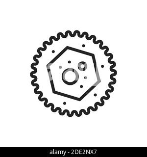 Virus epatite b icona linea nera. Illustrazione vettoriale Illustrazione Vettoriale