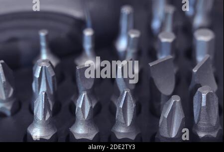 Closeup molti tipo di cacciavite Foto Stock