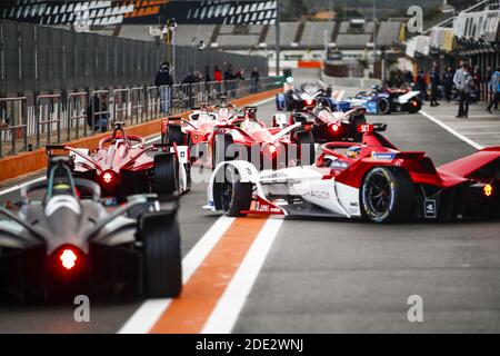 Azione durante il test pre-stagionale di Valencia per il Campionato del mondo ABB FIA Formula e 2020-21, sul circuito Ricardo Tormo, dal 28 novembre al 1° dicembre 2020 a Valencia, Spagna - Foto Xavi Bonilla / DPPI / LM Foto Stock