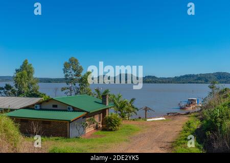 Fiume Paraná con Playa del Sol, San Ignacio, departimento Misiones, Argentina, America Latina Foto Stock