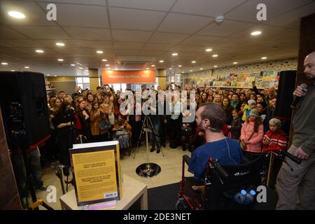 MINSK, BIELORUSSIA - 15 APRILE 2016: Famoso oratore Nick Vuychich a Minsk. Foto Stock