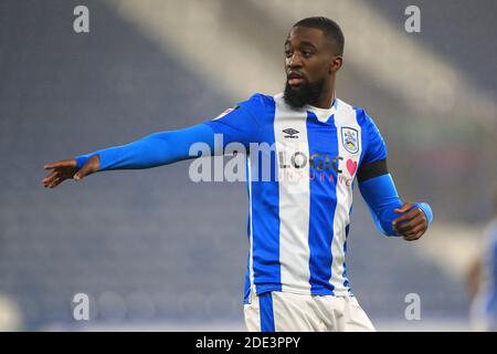 Isaac Mbenza di Huddersfield Town durante la partita del campionato Sky Bet allo stadio John Smith di Huddersfield. Foto Stock