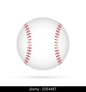 Icona della palla da baseball di stile liscio su sfondo bianco. Illustrazione Vettoriale
