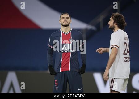 Mauro ICARDI (PSG) ha reagito durante il campionato francese Ligue 1 Partita di calcio tra Paris Saint-Germain e Girondins d / LM Foto Stock