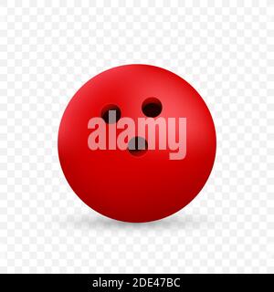 Red Bowling Ball isolato su sfondo trasparente. Illustrazione vettoriale. Illustrazione Vettoriale