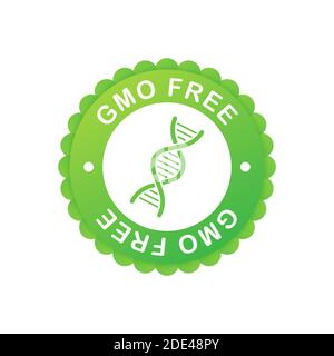 Colore verde OGM free emblemi, badge, logo, icone. Vettore illustrazione stock. Illustrazione Vettoriale