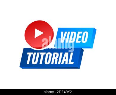 Tutorial video concetto icona. Lo studio e lo sfondo di apprendimento, insegnamento a distanza e la crescita della conoscenza. Illustrazione Vettoriale. Illustrazione Vettoriale