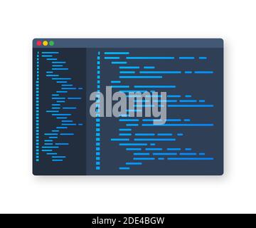 Digital codice java di testo. Il software per computer di codifica il concetto di vettore. La codifica di programmazione java script, programma digitale il codice sullo schermo illustrazione. Vettore Illustrazione Vettoriale