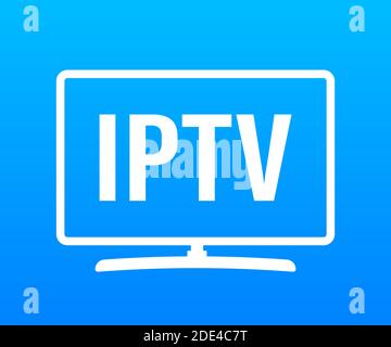 Badge, icona e logo IPTV. Illustrazione di stock vettoriale. Illustrazione Vettoriale