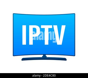 Badge, icona e logo IPTV. Illustrazione di stock vettoriale. Illustrazione Vettoriale